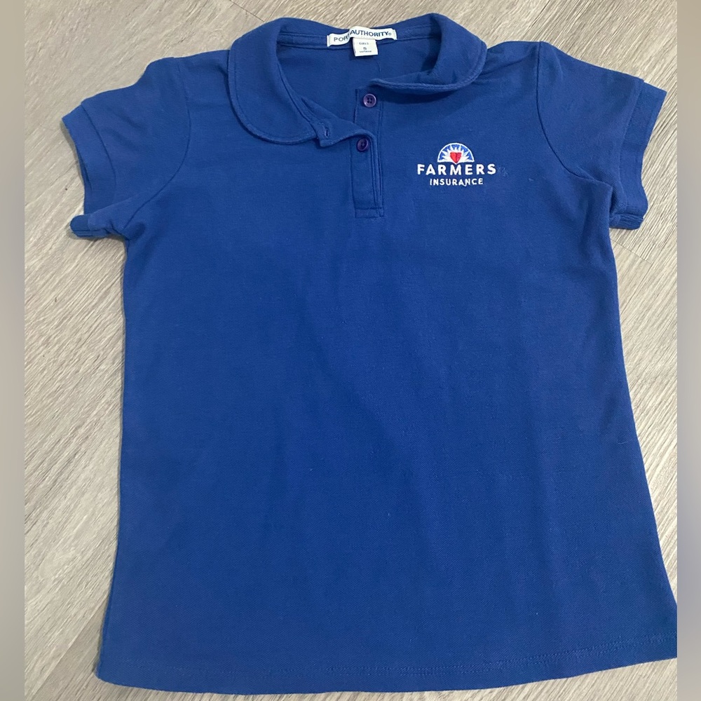 Port Authority Girls Blue Farmers Insurance Polo Size Small